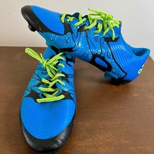Adidas X 15.3 Firm Ground Soccer Cleats Blue Black Yellow Men’s Size 13 B32772